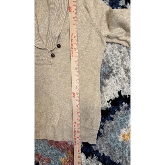 Vintage Ralph Lauren Sweater 90's 100% Cotton Classic Cable Knit XL Beige - Picture 6 of 7